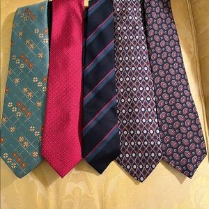 Hardy Amies Men's Tie Collection - Green, Red, Navy, Blue